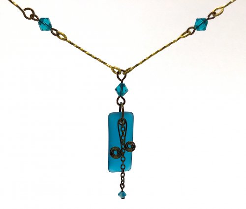 Kristal Wick's Terrific Tucson Turquoise - , Contemporary Wire Jewelry, Loops, Wire Loop, Wrapped Wire Loop, Spirals, Wire Spiral, Spiral Wire Wrap, Attach the jump ring to a chain